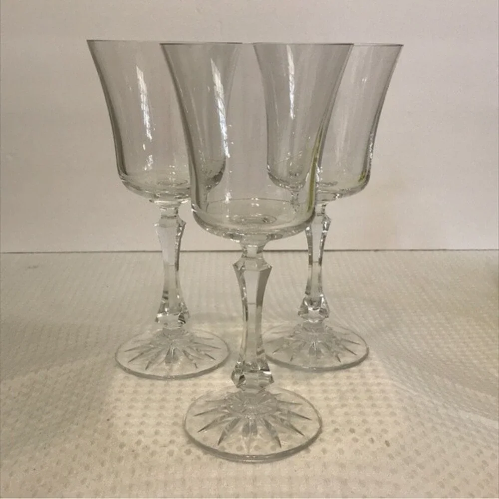 Vintage Stemmed Goblets - Set of 3